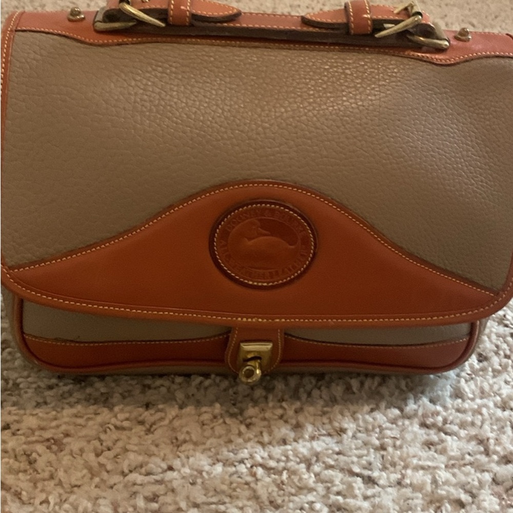 Dooney & Bourke Taupe and Tan Leather Satchel vintage
